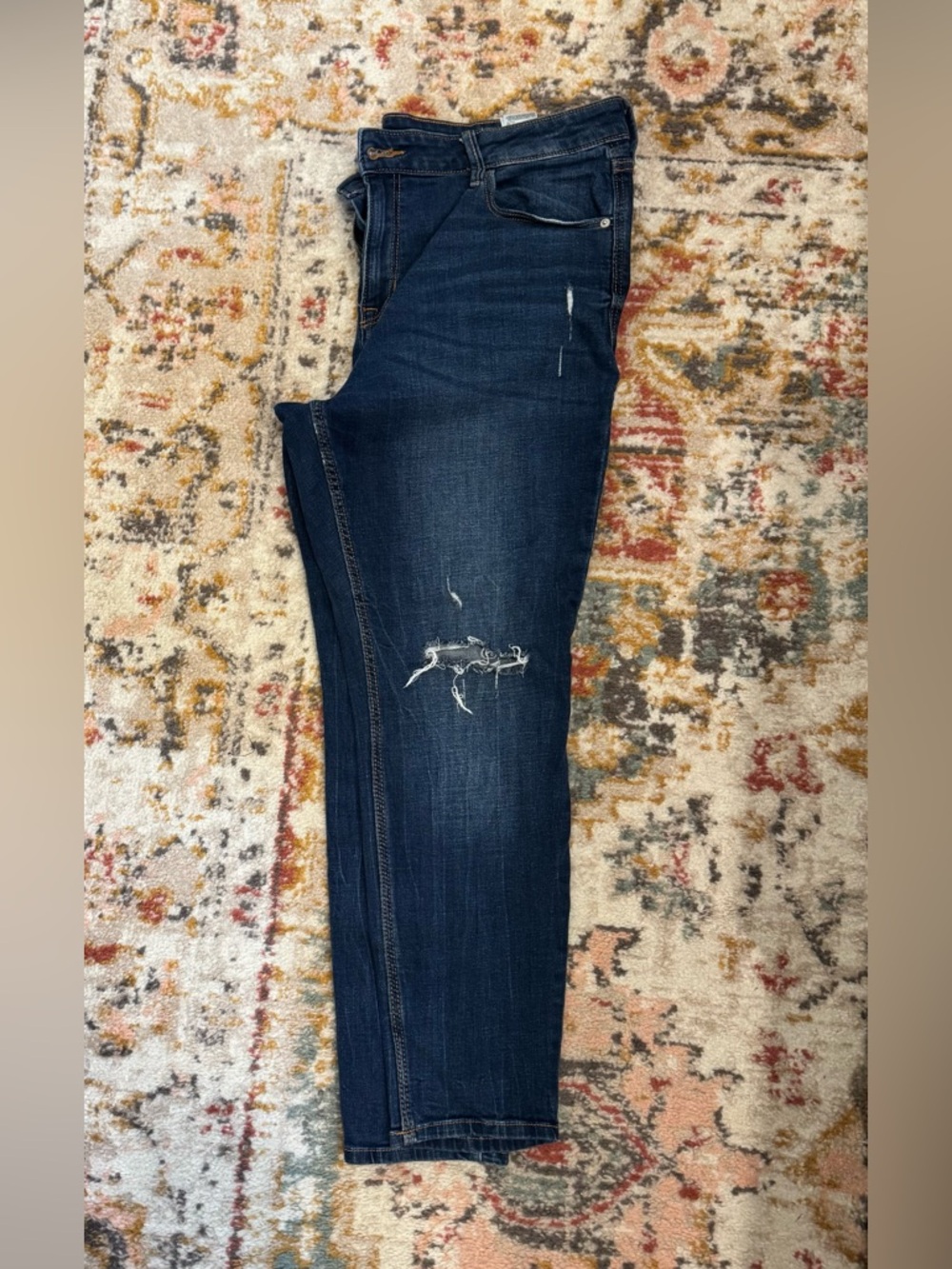 Old Navy Rockstar Super Skinny Jeans - Dark Blue with Gold Stitching
